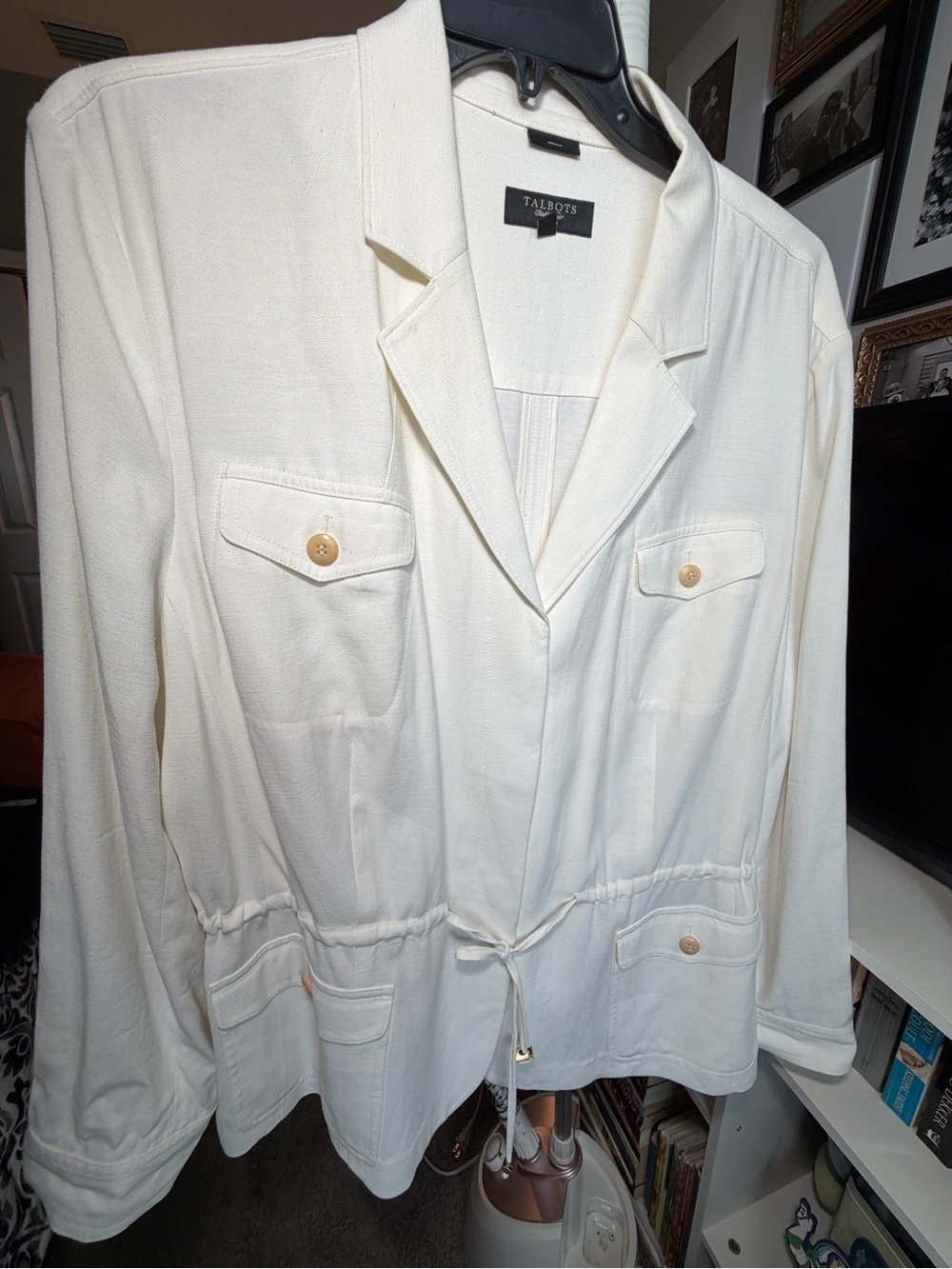 Talbots White Lightweight Drawstring Jacket - Picture 2 of 13